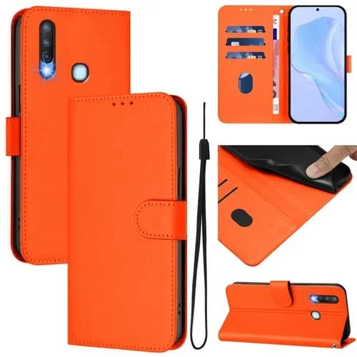 Funda de Piel Sintética con Cordón para Teléfono Vivo Y17/Y15/Y12/Y11 (Naranja)