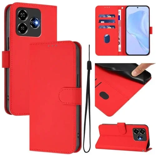 Funda de Piel Sintética con Cordón para ZTE Blade V60 (Rojo)