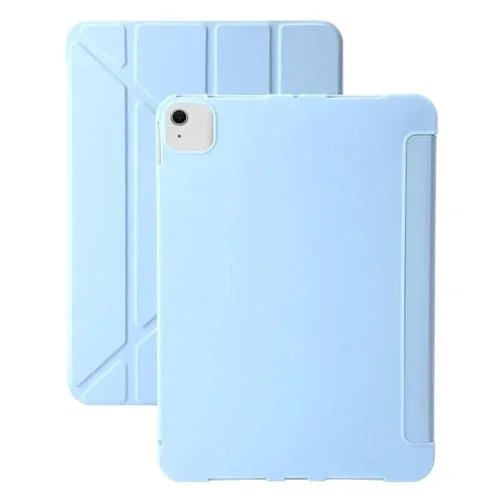 Funda de Piel Sintética para iPad Air 13 (2025/2024) con Tapa Deformable TPU y Soporte (Azul Cielo)