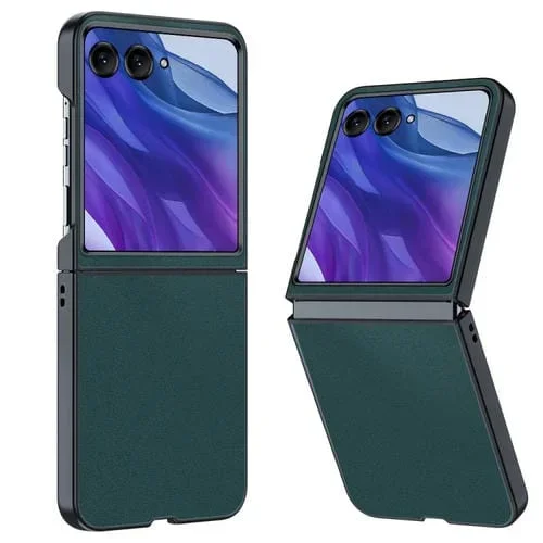 Funda de Piel Sintética Ultrafina para Teléfono Motorola Razr 50 (Verde)