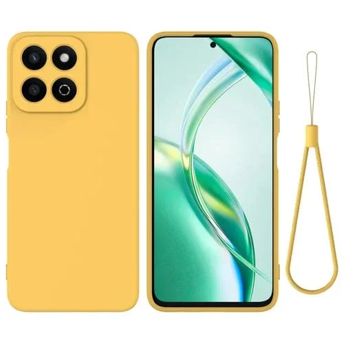 Funda de Silicona Líquida a Prueba de Golpes para Honor X7C y Play 200 Plus (Amarillo)