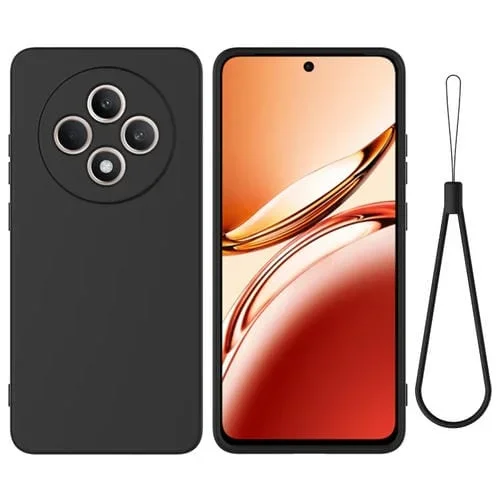 Funda de Silicona Líquida a Prueba de Golpes para Teléfono Oppo F27 5G de Color Puro (Negra)