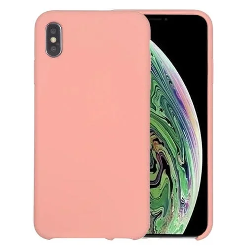 Funda de Silicona Líquida Cobertura Total iPhone Xr Four Corners (Rosa Claro)