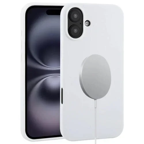 Funda de Silicona Líquida con Cobertura Total Magsafe para iPhone 16 Plus (Blanca)