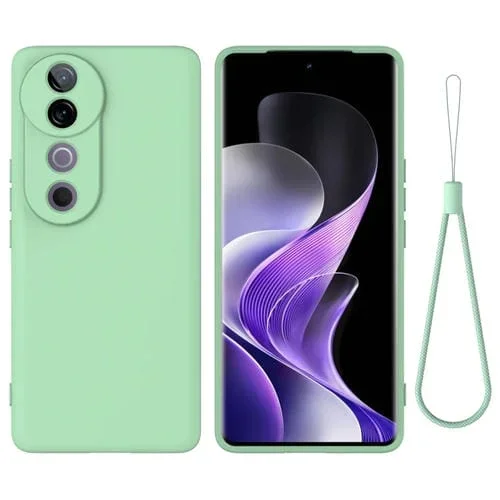 Funda de Silicona Líquida de Color Sólido para Vivo S19, a Prueba de Caídas y Cobertura Total (Verde)