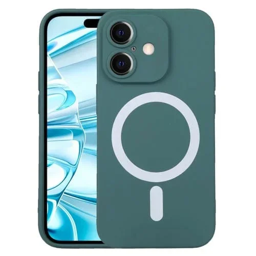 Funda de Silicona Líquida Magsafe para iPhone 16 (Verde Oscuro)