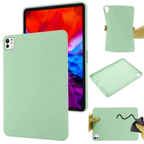 Funda de Silicona Líquida para iPad Pro 13 2024 a Prueba de Golpes (Verde)