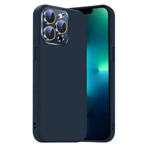 Funda de Silicona Líquida para iPhone 13 Pro con NanoLente (Azul Titanio)