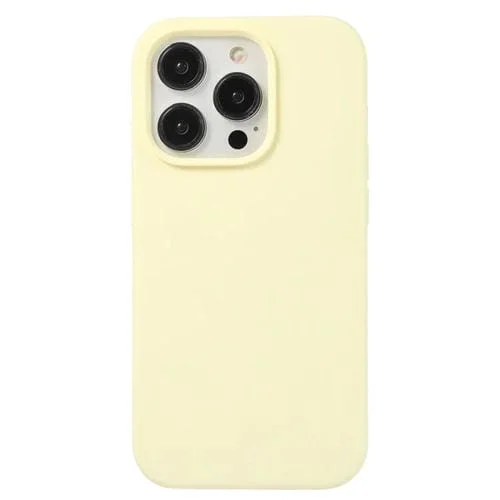 Funda de Silicona Líquida para iPhone 13 Pro Max (Amarillo Lechoso)