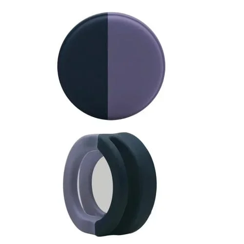 Funda de Silicona para AirTag a Prueba de Golpes Anti-Arañas para Cuello de Mascotas (Negro Púrpura)