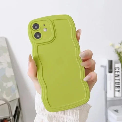 Funda de Silicona para iPhone 12 Wave Edge (Verde)