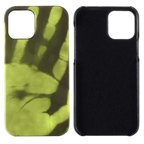 Funda de Silicona para iPhone 15 Pro Max con Decoloración y Sensor Térmico (Negro y Verde)