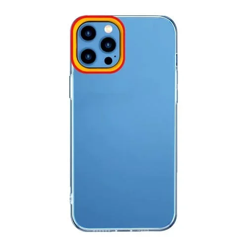 Funda de Silicona Transparente para iPhone 11 Pro (Rojo y Amarillo)