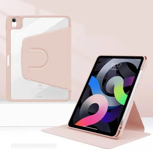 Funda de Tableta Cuero Giratoria Acrílica para iPad 10.2 (2021/2020/2019) (Rosa)