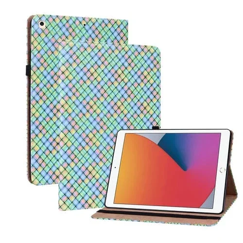 Funda de Tableta Cuero Inteligente Tejido para iPad 10.2 2019 Air 2019 10.5 10.2 2020 2021 (Arco Iris)