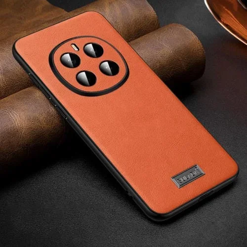 Funda de Teléfono Cuero Híbrido TPU a Prueba de Golpes Hecha a Mano Sulada para Honor Magic7 (Naranja)