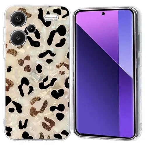 Funda de Teléfono de TPU con Patrón de Pintura Colorida para Redmi Note 13 Pro+ 5G (Leopardo)