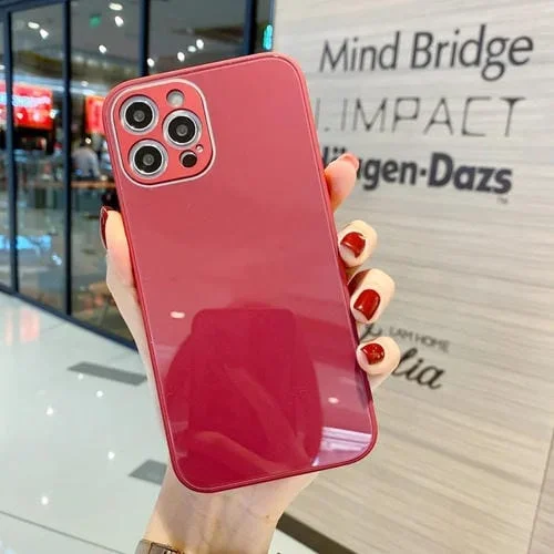 Funda de teléfono iPhone 11 Pro vidrio templado color sólido (Rojo)