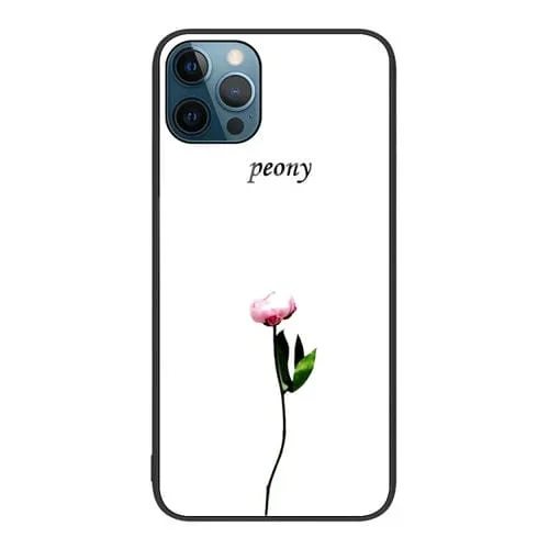 Funda de Teléfono iPhone 12 Pro Max Vidrio Pintado Colorido Una Flor