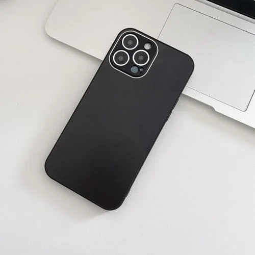 Funda de Teléfono iPhone 13 Pro Max Skin Vidrio Templado Esmerilado (Negro)
