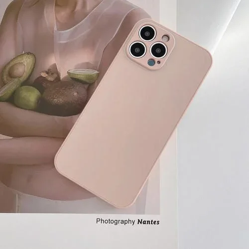 Funda de teléfono iPhone 14 vidrio templado esmerilado (Rosa)