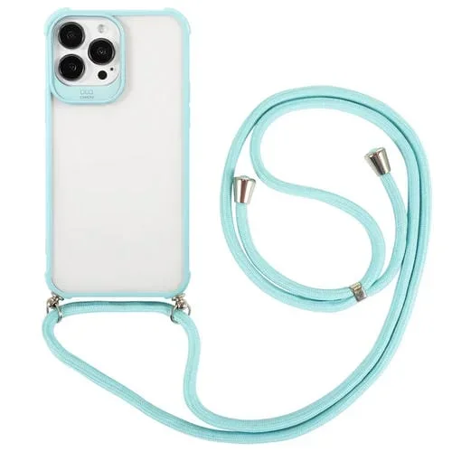 Funda de Teléfono Macarrón con Cordón para iPhone 13 Mini (Azul)