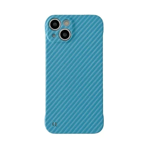 Funda de Teléfono para iPhone 11 Pro con Textura de Fibra de Carbono para PC (Azul Claro)
