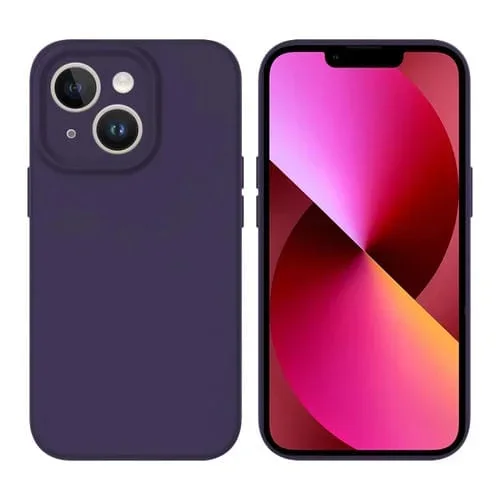 Funda de Teléfono para iPhone 13 Silicona Líquida con Orificio de Precisión Magsafe (Púrpura Oscuro)