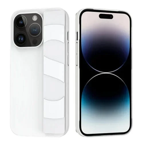 Funda de teléfono para iPhone 14 Pro con soporte de pulsera de silicona (Blanco)