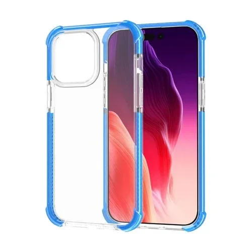 Funda de teléfono para iPhone 15 Pro acrílico y TPU a prueba de golpes con cuatro esquinas (Azul)