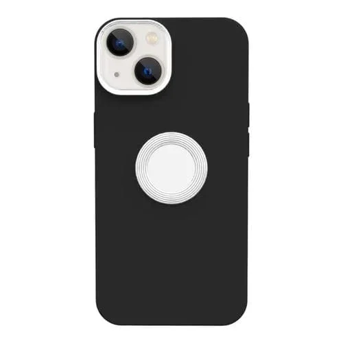 Funda de teléfono TPU 3 en 1 para iPhone 14 color de contraste (Blanco Negro)