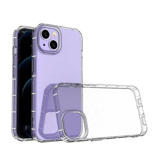 Funda de teléfono TPU Airbag para iPhone 15 Plus cobertura total de cuatro esquinas (Transparente)