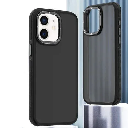 Funda de teléfono TPU Apple iPhone 12 a prueba de golpes doble color (Negro)