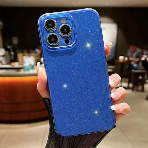 Funda de Teléfono TPU Apple iPhone 12 Pro Jelly Glitter Color Sólido (Azul Oscuro)