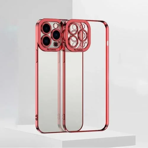 Funda de Teléfono TPU Galvanización iPhone 11 Pro Max (Rojo)