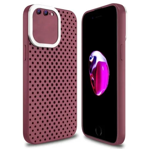 Funda de Teléfono TPU iPhone 8 Plus 7 Plus Disipación de Calor Hueca (Rosa Roja)
