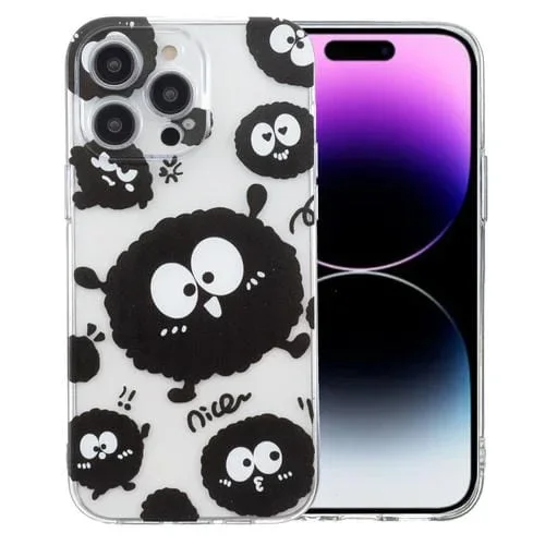 Funda de Teléfono TPU para iPhone 14 Pro con Patrón de Dibujo de Colores (Ojo Negro)