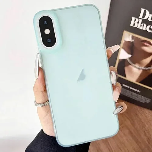 Funda de Teléfono TPU Translúcida Esmerilada Cobertura Total para iPhone X/Xs (Verde Claro)
