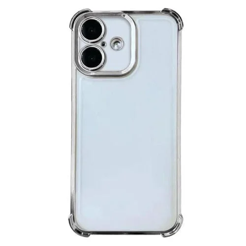 Funda de TPU electropolada de cuatro esquinas a prueba de golpes para iPhone 17 (plateada)