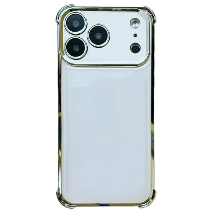 Funda de TPU electropolada de cuatro esquinas a prueba de golpes para iPhone 17 Pro (plateada)