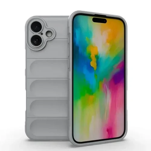 Funda de TPU y Franela para iPhone 16 Plus Protección Mágica (Gris)