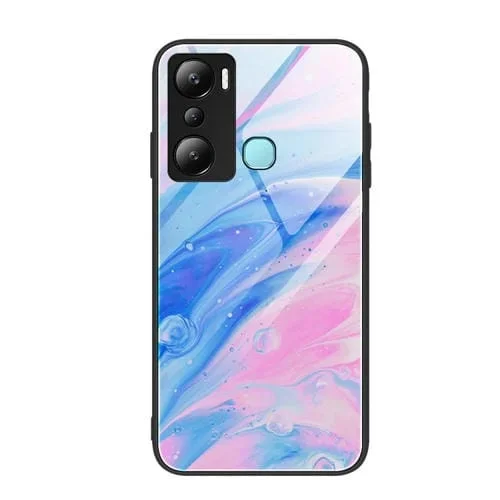 Funda de Vidrio para Infinix Hot 20I con Patrón de Mármol (Rosa)
