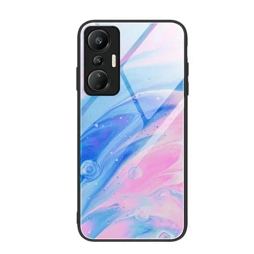 Funda de Vidrio para Infinix Hot 20S con Patrón de Mármol (Rosa)
