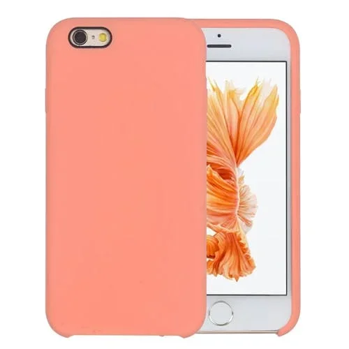 Funda Defender para iPhone Se 2020 y 8 y 7 Pure Color Liquid Silicone + PC (Naranja Claro)