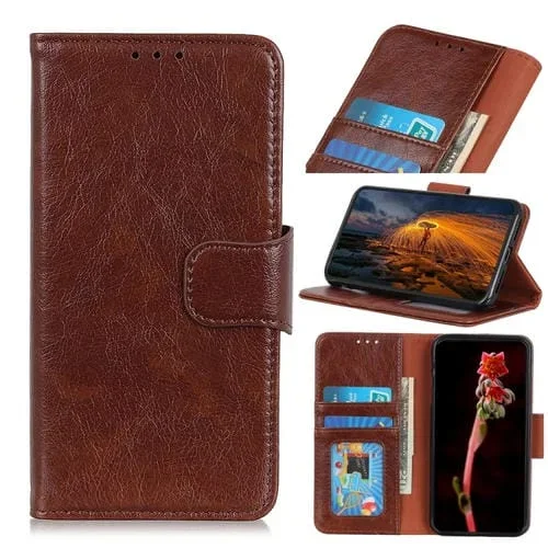Funda Flip de Cuero Nappa Texture para Motorola Moto G53 5G/G13/G23 (Marrón)