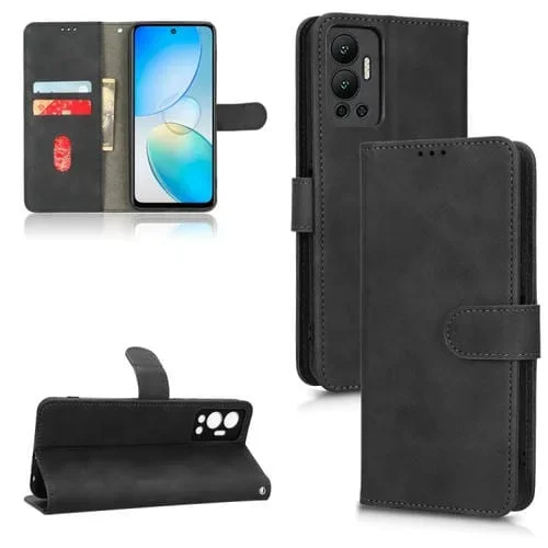 Funda Flip Leather con Skin Feel Magnética para Infinix Hot 12 (Negro)