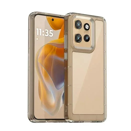 Funda Híbrida Acrílico y TPU Motorola Edge 50 Neo Serie Colorida (Gris Transparente)