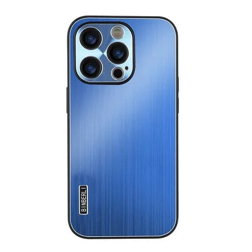 Funda híbrida Aleación de Aluminio iPhone 14 Pro Max a prueba de golpes (Azul)