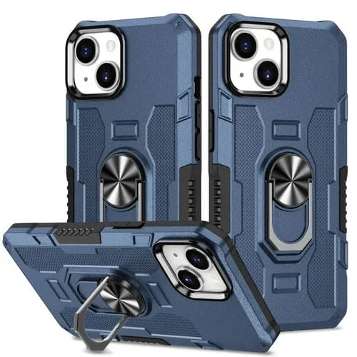 Funda híbrida Armor con Ring Holder para iPhone 14 (Azul)