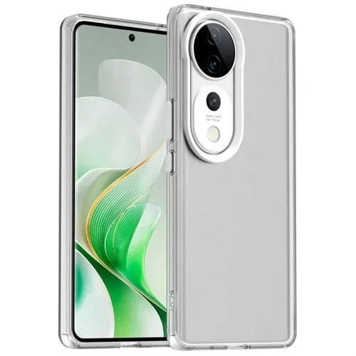 Funda Híbrida de TPU a Prueba de Golpes para PC Candy para Vivo V40 Pro 5G (Blanca)